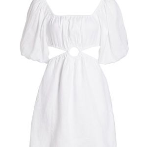 Cut-out Linen Mini Dress